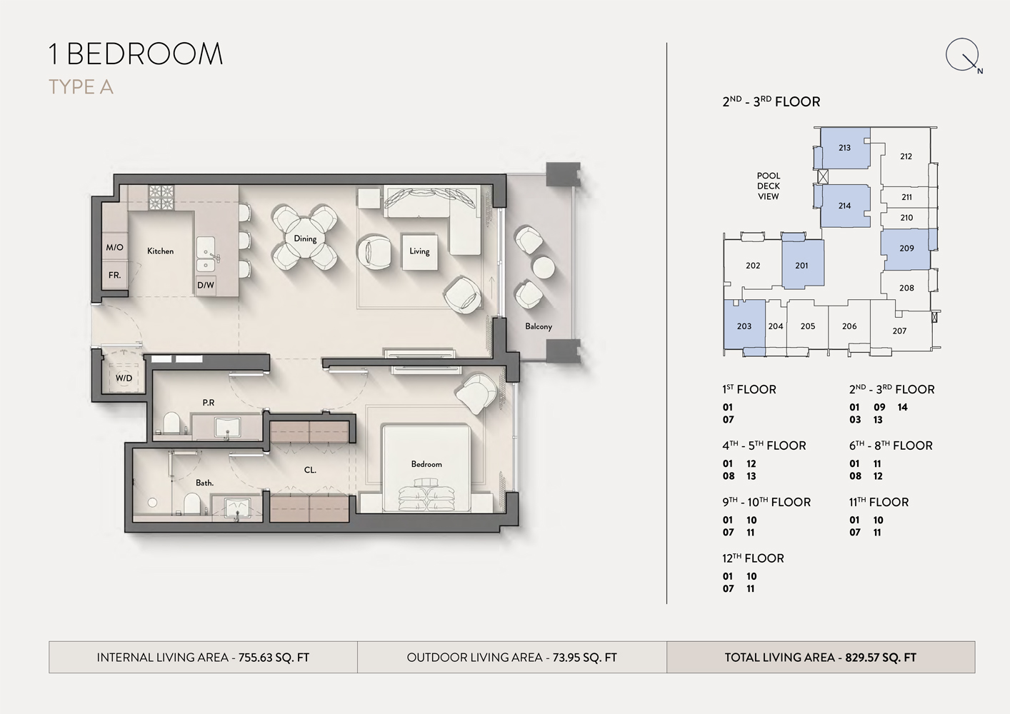 Hillmont Residences 1 bedroom plan