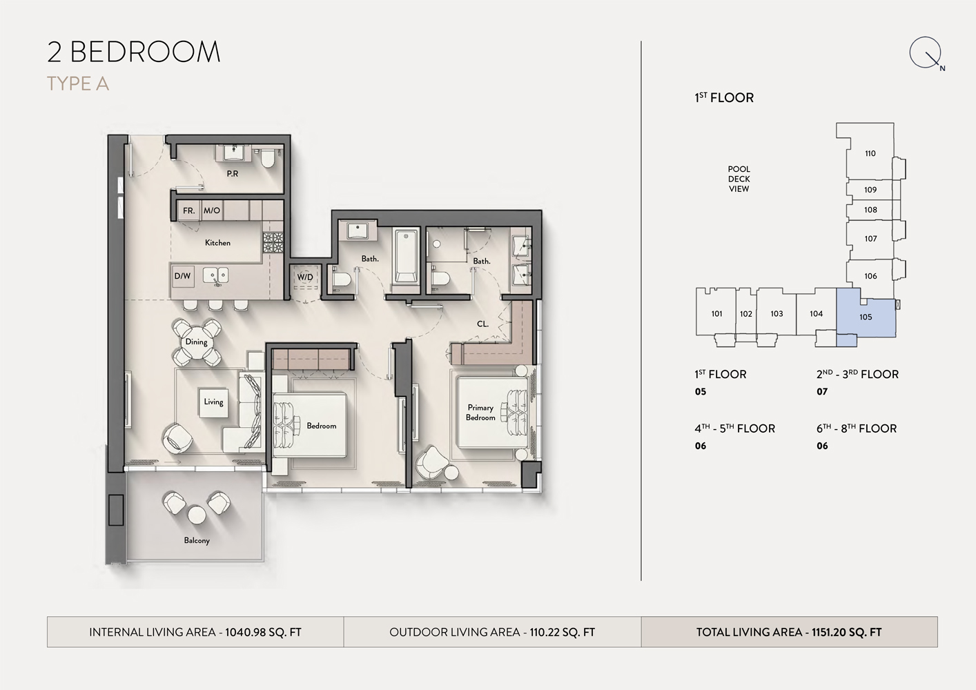 Hillmont Residences 2 Bedrooms Plan