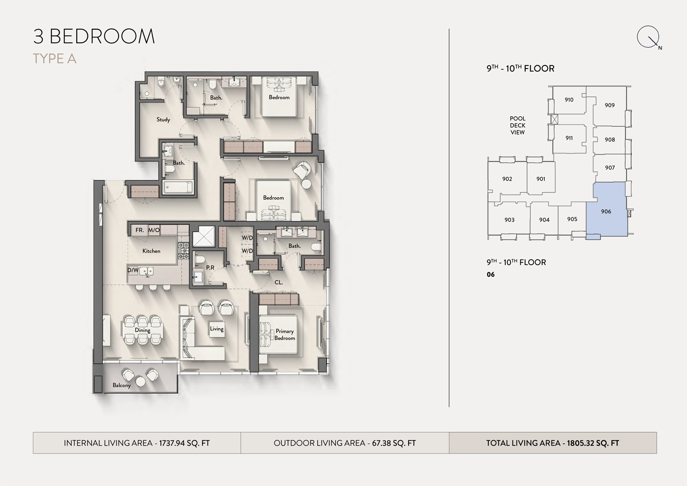 Hillmont Residences 3 Bedrooms Plan