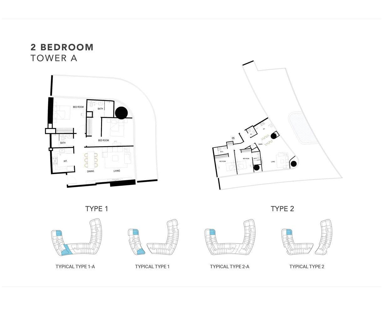 Binghatti Hills 2 Bedrooms Plan