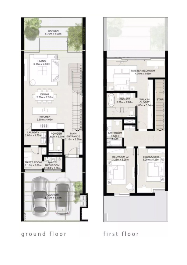 3 Bedrooms Floor Plan