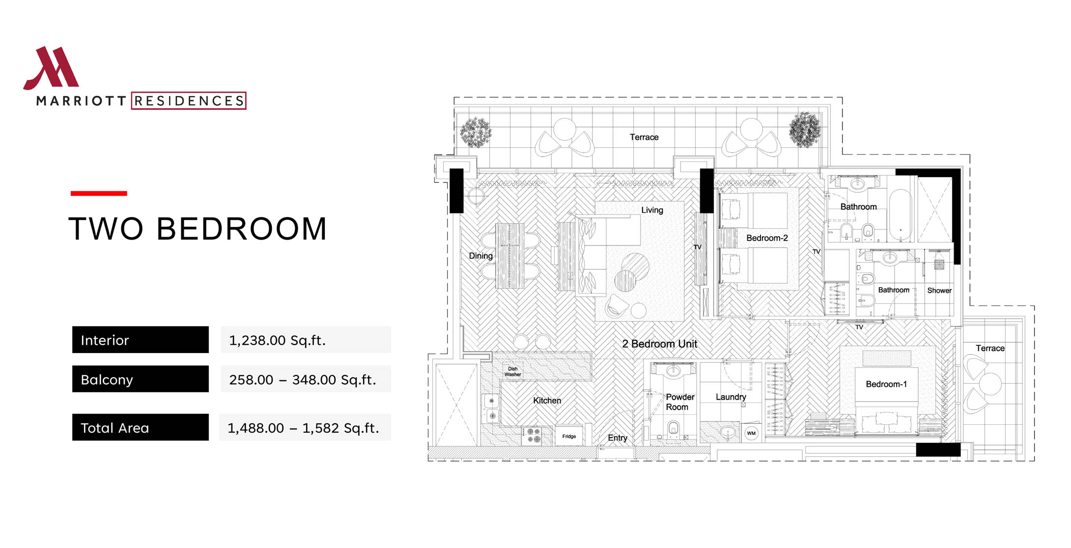 2 Bedroom Apartments Floor Plan