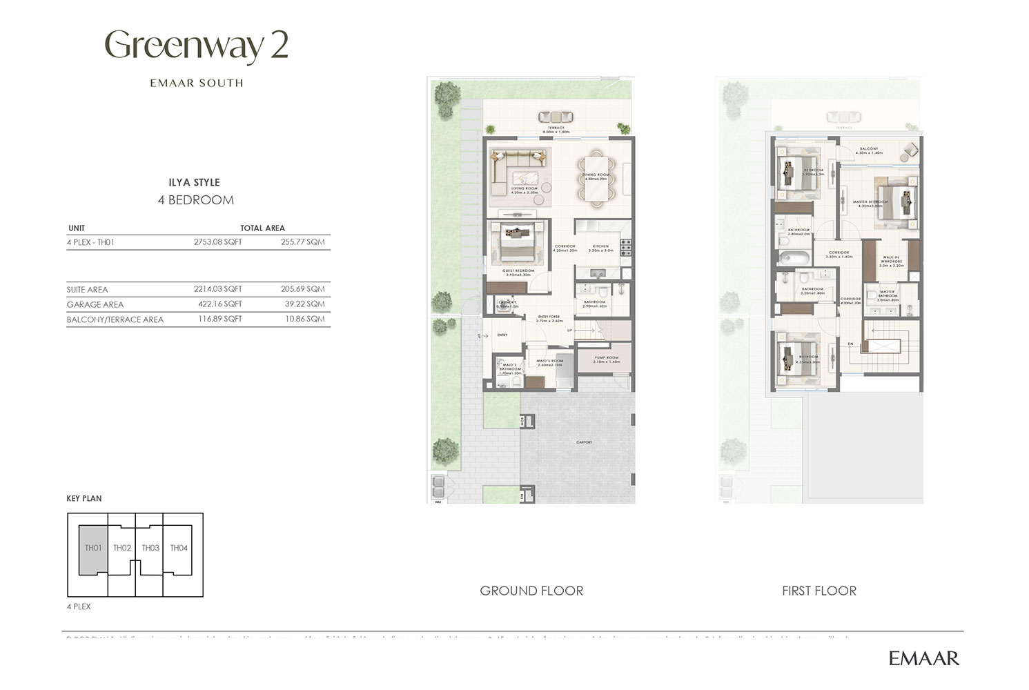 4 Bedroom Townhouses Floor Plan